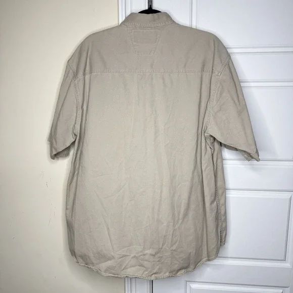 Vintage Harley Davidson Shirt Mens X-Large Khaki Mechanic Biker Utility Y2K - Picture 2 of 8